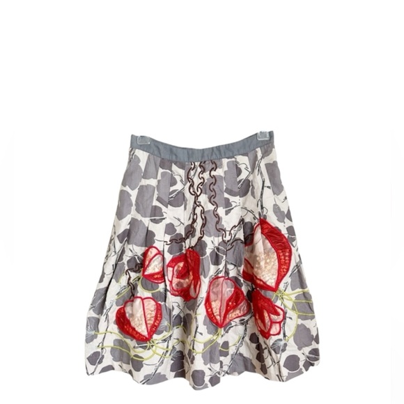 Anthropologie Floreat Skirt Sz 0 Embroidery Floral - Picture 1 of 16